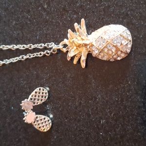 Pineapple Necklace And Earrings Set